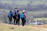 Group of people out walking in the countryside